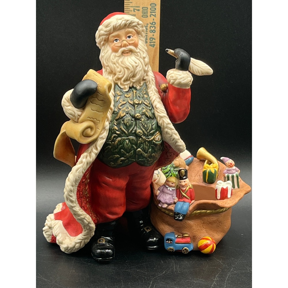 PartyLite Old World Santa Claus Figurine Tealight Holder Red Green P7262 Retired - Picture 10 of 13
